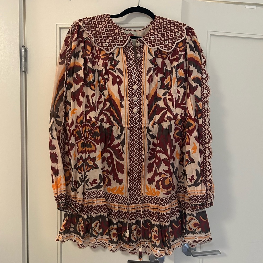 FARM Rio Toucans Scarf Cream Mini Dress
